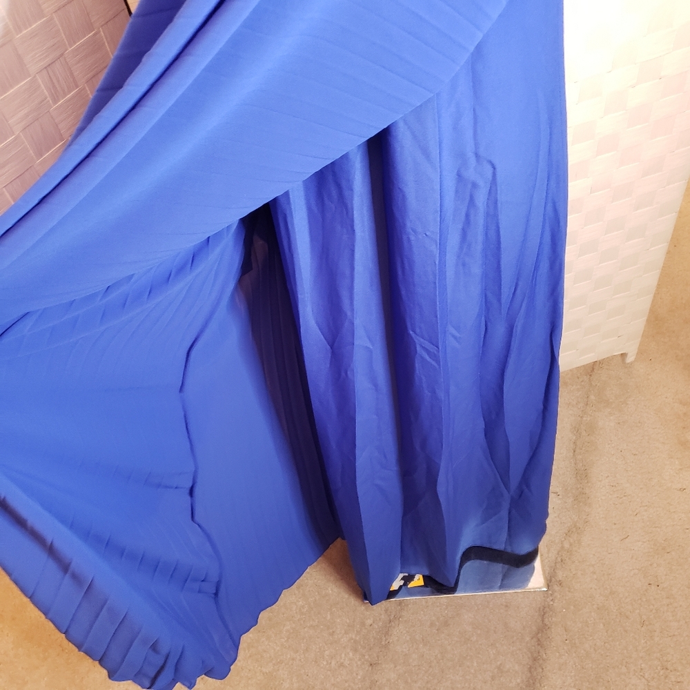 TED BAKER NWT Blue pleated swing maxi dress - Picture 8 of 8